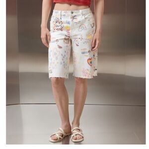 AE Pride Stretch Low-Rise Baggy Bermuda Short women 20 Colorful Graphic y2k